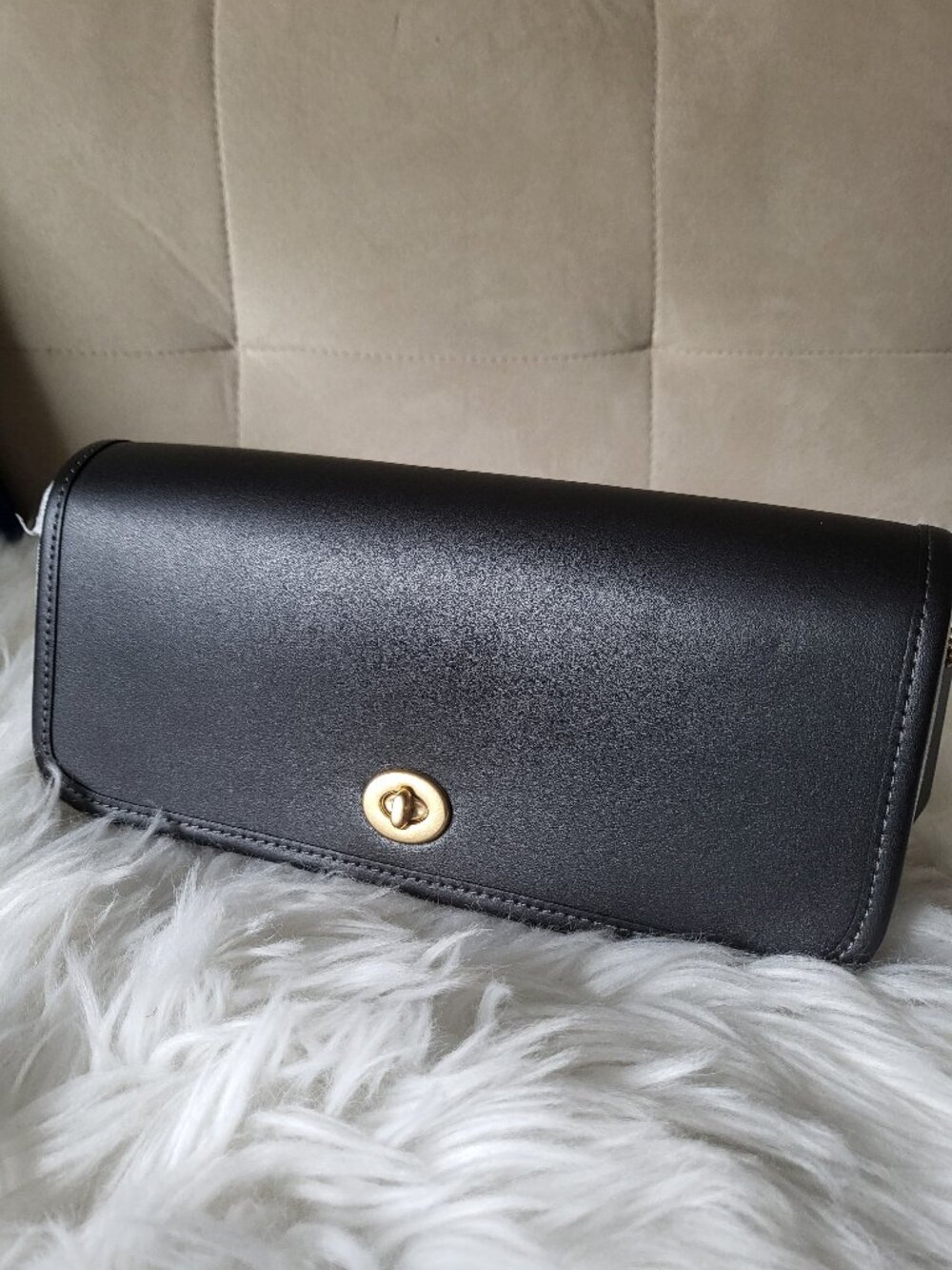 The Coach Originals  Dinky Bag in Black and Brass hardware CW641